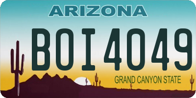 AZ license plate BOI4049