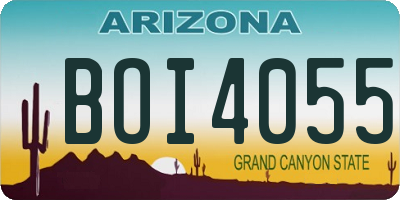 AZ license plate BOI4055