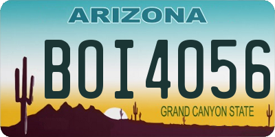 AZ license plate BOI4056