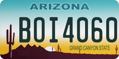 AZ license plate BOI4060