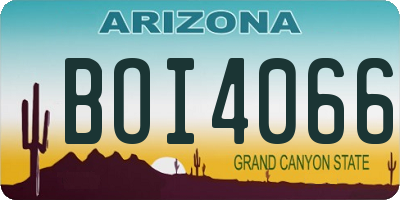 AZ license plate BOI4066