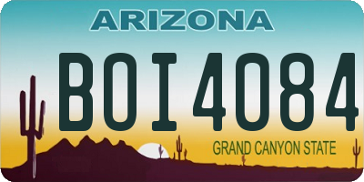 AZ license plate BOI4084