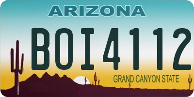 AZ license plate BOI4112