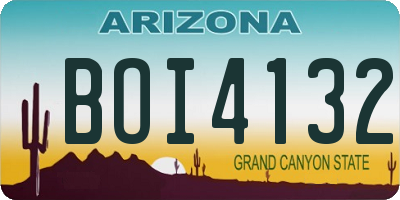 AZ license plate BOI4132