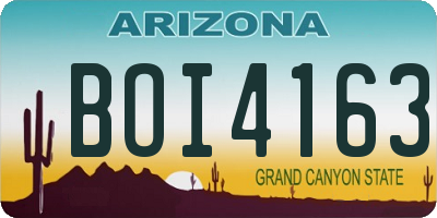 AZ license plate BOI4163