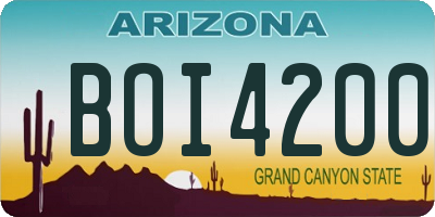 AZ license plate BOI4200