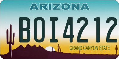 AZ license plate BOI4212