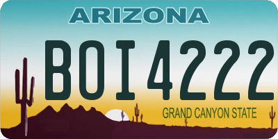 AZ license plate BOI4222
