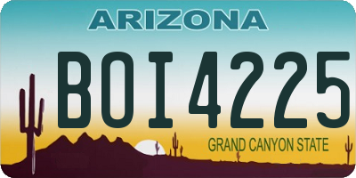AZ license plate BOI4225