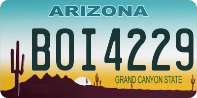 AZ license plate BOI4229