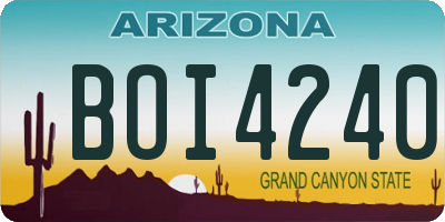 AZ license plate BOI4240
