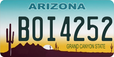 AZ license plate BOI4252
