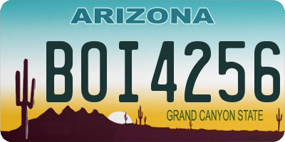 AZ license plate BOI4256