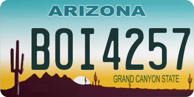 AZ license plate BOI4257