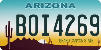 AZ license plate BOI4269