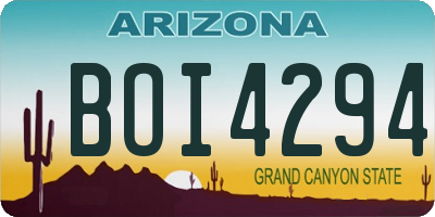 AZ license plate BOI4294