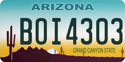 AZ license plate BOI4303