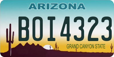 AZ license plate BOI4323