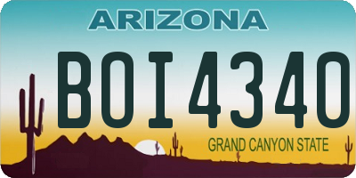 AZ license plate BOI4340