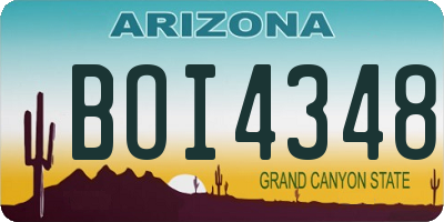 AZ license plate BOI4348