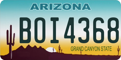 AZ license plate BOI4368