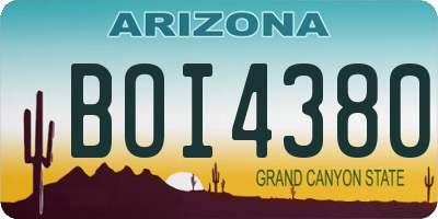 AZ license plate BOI4380