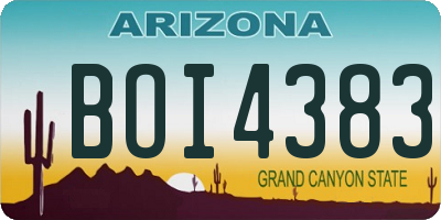 AZ license plate BOI4383