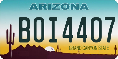 AZ license plate BOI4407