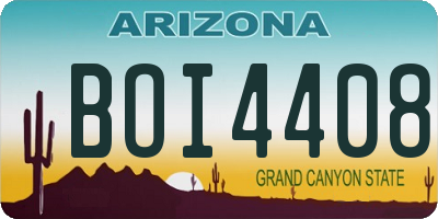 AZ license plate BOI4408
