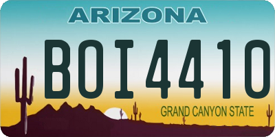 AZ license plate BOI4410