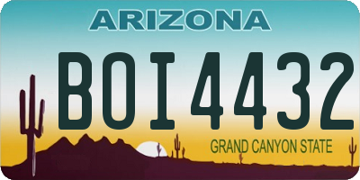 AZ license plate BOI4432