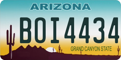 AZ license plate BOI4434
