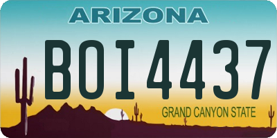 AZ license plate BOI4437