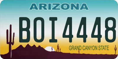 AZ license plate BOI4448