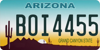 AZ license plate BOI4455