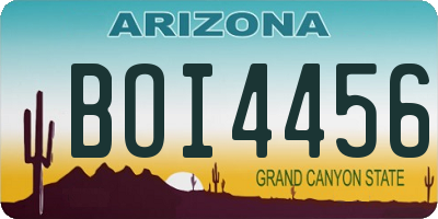 AZ license plate BOI4456