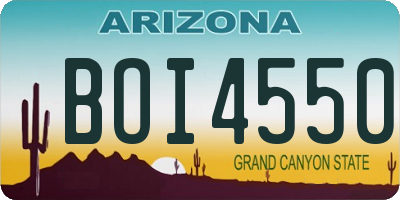 AZ license plate BOI4550