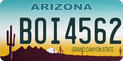 AZ license plate BOI4562