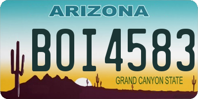 AZ license plate BOI4583