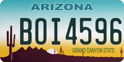 AZ license plate BOI4596