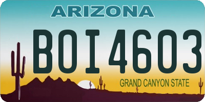 AZ license plate BOI4603