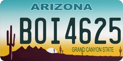 AZ license plate BOI4625