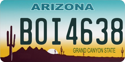AZ license plate BOI4638