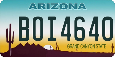 AZ license plate BOI4640