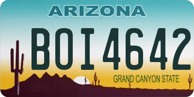 AZ license plate BOI4642