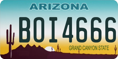 AZ license plate BOI4666