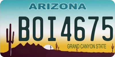AZ license plate BOI4675