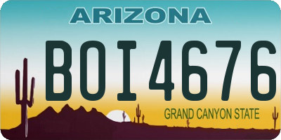 AZ license plate BOI4676