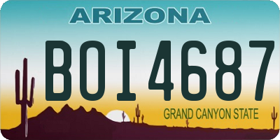 AZ license plate BOI4687