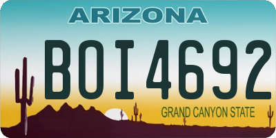 AZ license plate BOI4692